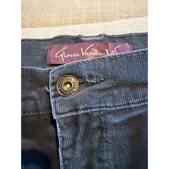Fabulous Gloria Vanderbilt Gray Straight Leg Corduroy Pants 18, Rare Size - Picture 5 of 10